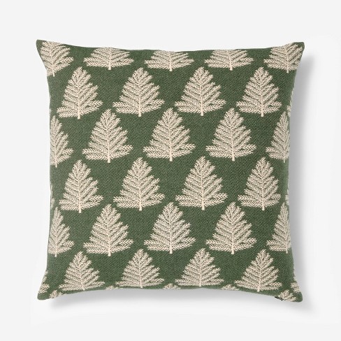 Woven Tree Square Throw Pillow Green khaki Threshold Designed With Studio Mcgee Target