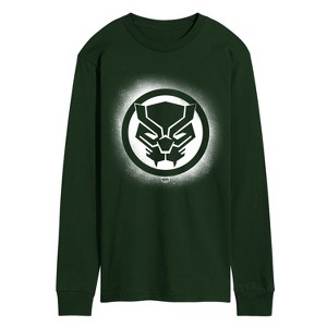 Men's - Marvel - Black Panther Spray Paint Logo Long Sleeve Graphic T-Shirt - 1 of 2