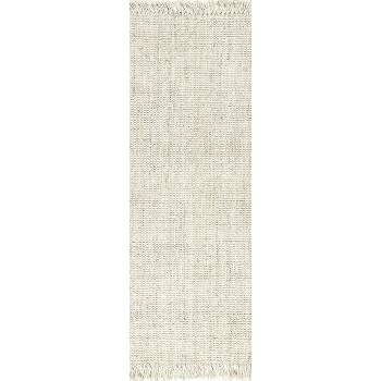 nuLOOM Penelope Braided Wool Runner Rug, 2' 6 x 10', Off-white,  Rectangular, 0.49 Thick