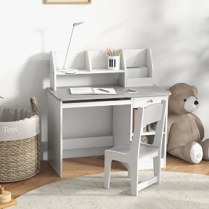 NicBex Home Office Desk 35.5" L Modern Writing Desk and Chair Set with Open Storage Shelves and Chair for Office, Study, Living Room - 1 of 4