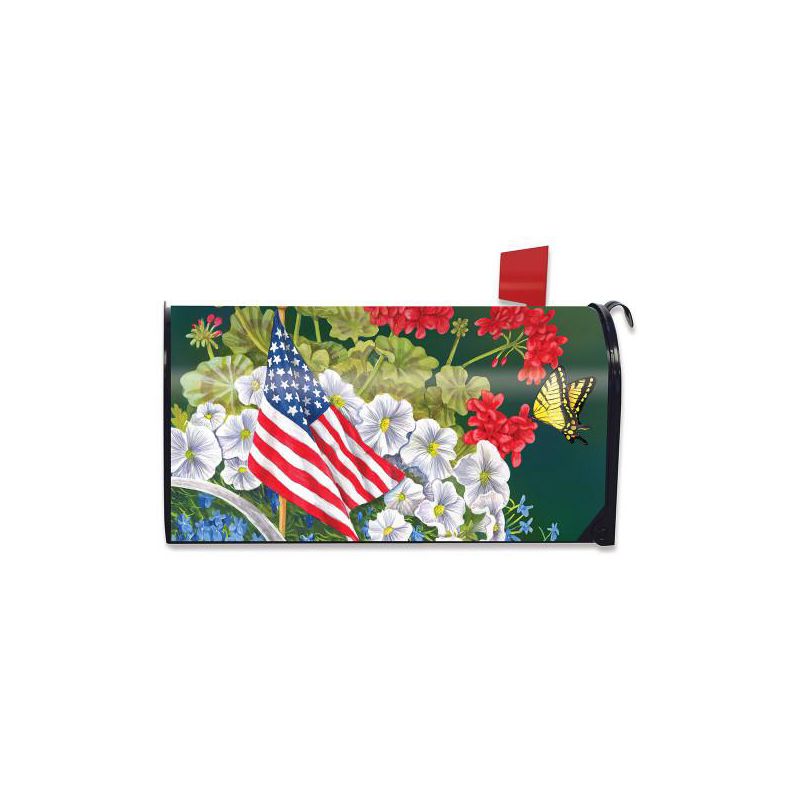 Briarwood Lane American Garden Summer Magnetic Mailbox Cover Patriotic Floral Standard, 1 of 3