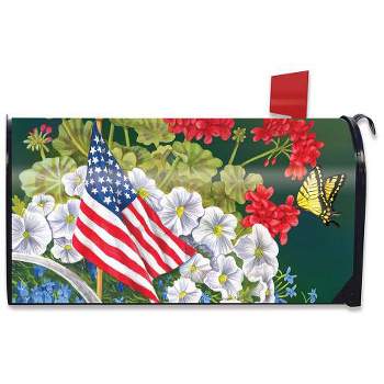 Briarwood Lane American Garden Summer Magnetic Mailbox Cover Patriotic Floral Standard