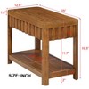 Gulches 25 inch Rectangular Farmhouse End Table - Walnut Side Table with Storage Shelf, Solid Pine Legs for Living Room/Bedroom/Office - 2 of 4