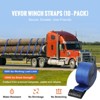 VEVOR Winch Straps, 4" x 30', 6000 lbs Load Capacity, 18000 lbs Breaking Strength, Truck Straps with Flat Hook, Blue (10 Pack) - 3 of 4