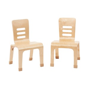 ECR4Kids Bentwood Chair, 12in Seat Height, Natural, 2-Pack - 1 of 4