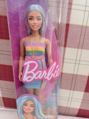 Barbie Fashionistas Doll #218 With Blue Hair, Rainbow Top & Teal Skirt ...