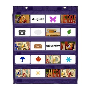 Unique Bargains Magnetic Wall Hanging Small Double-Sided Classroom Pocket Chart - 1 of 4