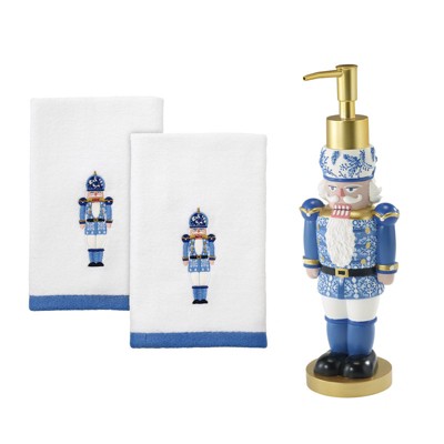 Avanti Linens Nutcracker Trellis Lotion Pump & Finger Tip Towel 2 Pack Set