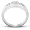 Pompeii3 Mens Diamond Cross Wedding Ring 10k White Gold - 4 of 4