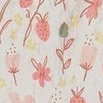 pink flowers on cream background