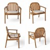 Outdoor Patio 7 Piece Dining Set Acacia Wood, Patio Dining Table Set with Umbrella Hole, Acacia Wood Dining Chair Set with Cushions for Garden-Koiai - 2 of 4
