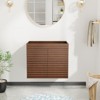 APRILSOUL Bathroom Vanity, Mid-Century Wall Mounted Floating Cabinet with 2 Closing Doors, Wood Grain Texture, Walnut - 4 of 4