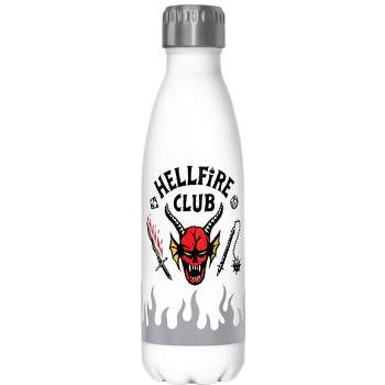 Stranger Things Hellfire Flame Logo Stainless Steel Water Bottle Black 17  oz.