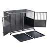 GustoWave 47 Inch Heavy-Duty Dog Crate with Double Door Wheels Carbon Steel Escape Dog Cage for Small Medium Large Dogs Silver - 3 of 4