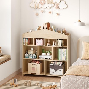 Children's Bookcase, House Shape Shelf, Children's Shelf, Storage Shelf for Children, Children's Room Shelf with 4 Levels - 1 of 4