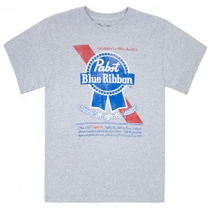Mens Pabst Blue Ribbon Distressed Logo T-Shirt - 1 of 2