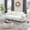 2PC Round Storage Ottoman Coffee Table Square Foot Stool Set,  2 In 1 Combination Velvet Footstool Side Table For Living Room Bedroom Office - 4 of 4