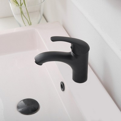 Matte Black Stainless Steel Single-Handle Bathroom Faucet