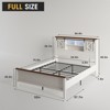 Bed Frame with Storage Headboard, Charging Ports & LED Light, White - 2 of 4