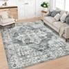 Washable Vintage Printed Rug Non Slip Low Pile Rug Soft Throw Floor Cover Foldable Indoor Carpet for Living Room Bedroom Playroom Nursery - 3 of 4