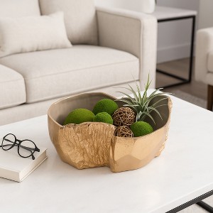 Decorative Metal Free Form Bowl for Coffee Table Decor - Sculptural Home Decor Accents for Centerpiece Table Decoration - 1 of 4