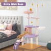 Angel Sar 62'' Multi-Level Cat Tower with Moon & Star Design, Sisal Scratching Posts, Perch, Hammock & Condo, Plush Teddy Fleece Cat Tree - 2 of 4