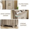 Farmhouse Storage Cabinet with Open Drawer & Adjustable Shelves, Grey - 3 of 4