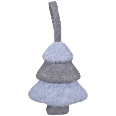 Northlight 5.75" Gray and Blue Felt Christmas Tree Ornament