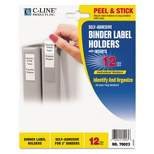 C-Line Self-Adhesive Ring Binder Label Holders Top Load 1-3/4 x 2-3/4 Clear 12/Pack 70023