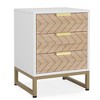 KIGFTSOD Set of 2 Modern Nightstands with 3 Drawers,White Oak - 4 of 4