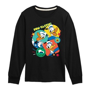 Boys' - Disney - Donald Duck Sticker Look Long Sleeve Graphic T-Shirt - 1 of 4