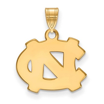 Black Bow Jewelry 14k Yellow Gold North Carolina Tar Heels NCAA Small Pendant