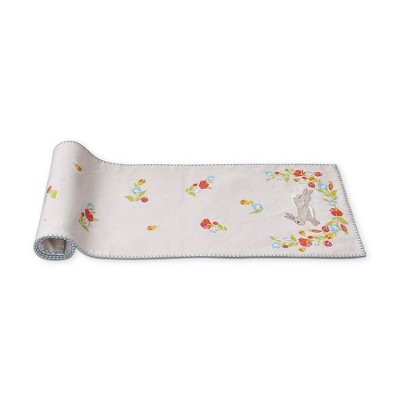 tagltd Cottontail Bunny Rabbit Blossom Floral Easter Table Runner