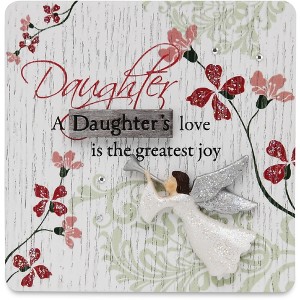 Pavilion Gift Company - Daughter - 3" x 3" Self-Standing Plaque - Wall Sign Panels - 1 of 2