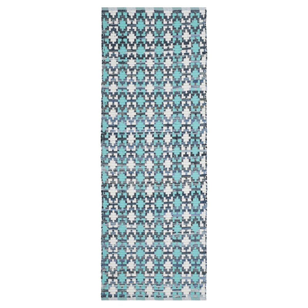 2'3inx6' Lafayette Woven And Flatweave Rug Turquoise/Multi - Safavieh