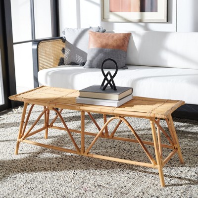 Montgomery Natural Rattan and Bamboo Outdoor Coffee Table