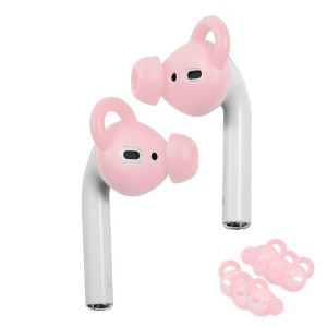 Insten 3 Pairs Ear Hooks Tips Compatible with AirPods 1 & 2 Earbuds, Anti-Lost EarHooks EarTips Accessories (Not Fit in Charging Case) Pink - 1 of 4
