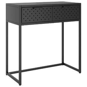 vidaXL Console Table Entryway Table Hall Narrow Side Table with Drawer Steel - 1 of 4