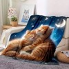 Lomsoe Cute Christmas Orange Cats Print Flannel Blanket - All Seasons Soft and Warm Throw Blanket for Bed, Napping, Camping, Travel, Office - 3 of 4