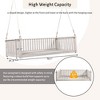 Sapphtopaz Patio Swing Sets for Backyard Twin Size Wood Bench 2-Person Conversation Swing Bed with Hanging Ropes for Garden, Outdoor, Terrace - 2 of 4