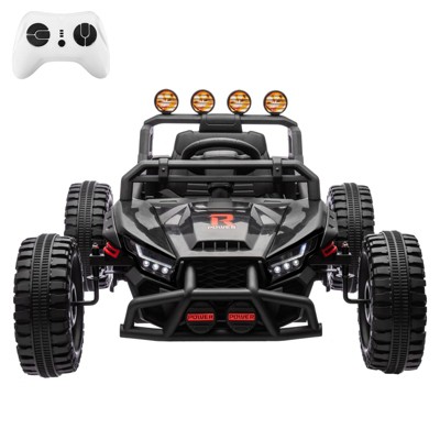 24V Electric UTV, Ride On Toys for Kids, 2x130W Electric Car with Remote Control, 4 Shock Absorbers, LED Lights, Music