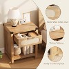 Rattan Nightstand – Boho Accent Table with Rattan Drawers & Metal Legs - 4 of 4