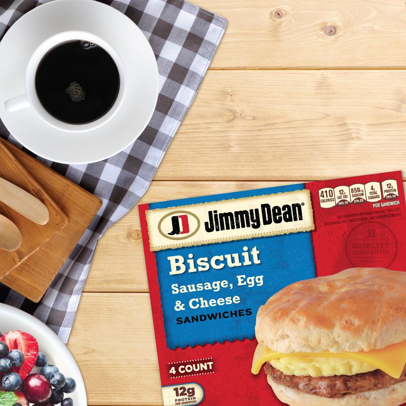 Jimmy Dean Sausage Egg &#38; Cheese Frozen Biscuit Sandwiches - 18.4oz/4ct, 4 of 12