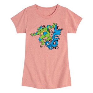 Girls' - Teenage Mutant Ninja Turtles - Leo Fitted Short Sleeve Graphic T-Shirt - 1 of 4