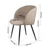 Set of 2 Boucle Upholstered Dining Armchairs,Mid-Century Modern Round Back Accent Chairs with Metal Legs for Dining Room-Baofuwish - 4 of 4