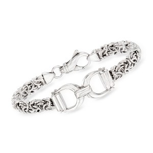 Ross-Simons Italian Sterling Silver Byzantine Bracelet With Horse Bit - 1 of 3
