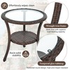 3-Piece Outdoor Patio Rattan Conversation Leisure Chairs Set with 2 Chair and Glass Coffee Table - 4 of 4