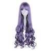 Unique Bargains Women's Halloween Curly Wigs 31" Purple with Wig Cap - 2 of 4