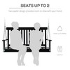 Sapphtopaz Outdoor Porch Swing Patio Wooden Slatted Armrest Bench 2-Seater Loveseat Swing with Hanging Chains for Garden, Backyard, Terrace - 2 of 4