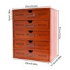 YIYIBYUS 5-Drawer Wooden Desk Organizer, Vintage Shelf Drawer, Brown - 4 of 4
